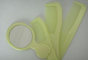 供應(yīng)塑料四件套梳子鏡梳套裝工藝品價格 廠家 圖片